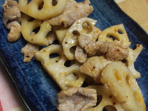 ご飯が進む☆豚肉とれんこんのピリ辛味噌炒め